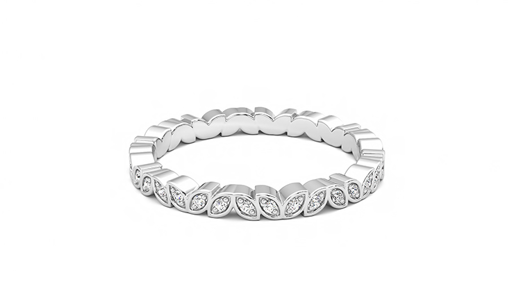 Taylor & Hart Anemone Wedding Ring 360 degree image 19