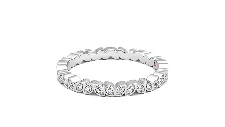 Taylor & Hart Anemone Wedding Ring 360 degree image 21