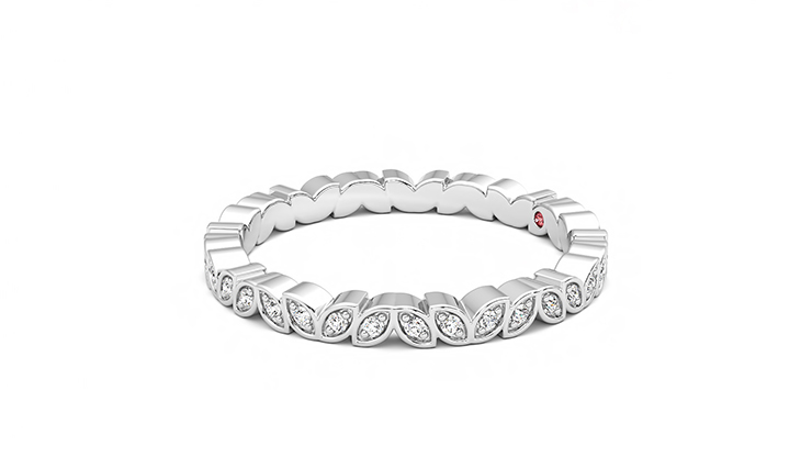 Taylor & Hart Anemone Wedding Ring 360 degree image 22