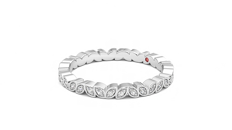 Taylor & Hart Anemone Wedding Ring 360 degree image 23