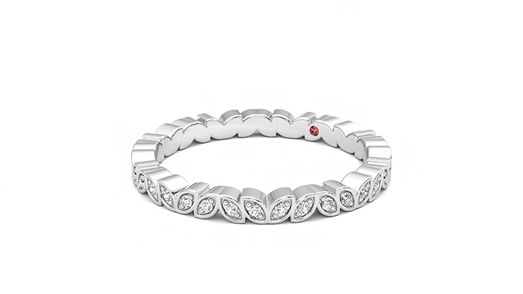 Taylor & Hart Anemone Wedding Ring 360 degree image 24