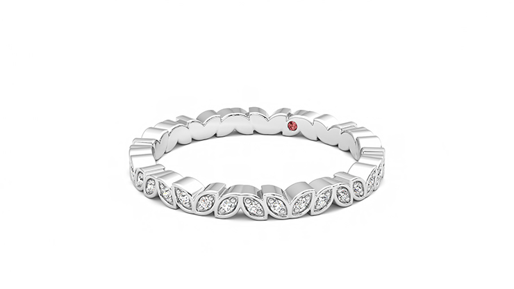 Taylor & Hart Anemone Wedding Ring 360 degree image 25