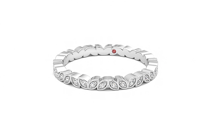 Taylor & Hart Anemone Wedding Ring 360 degree image 26