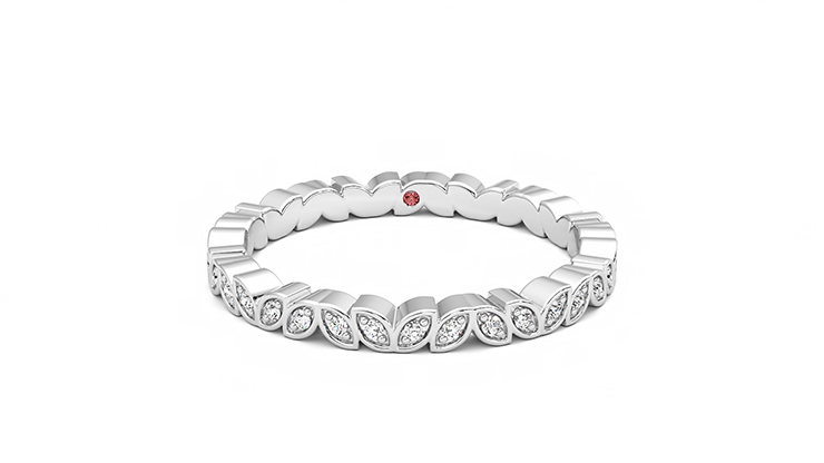 Taylor & Hart Anemone Wedding Ring 360 degree image 28