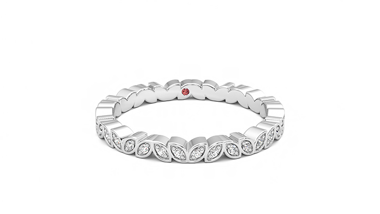 Taylor & Hart Anemone Wedding Ring 360 degree image 29