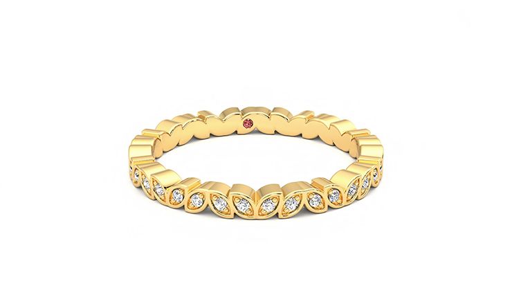 Taylor & Hart Anemone Wedding Ring 360 degree image 0