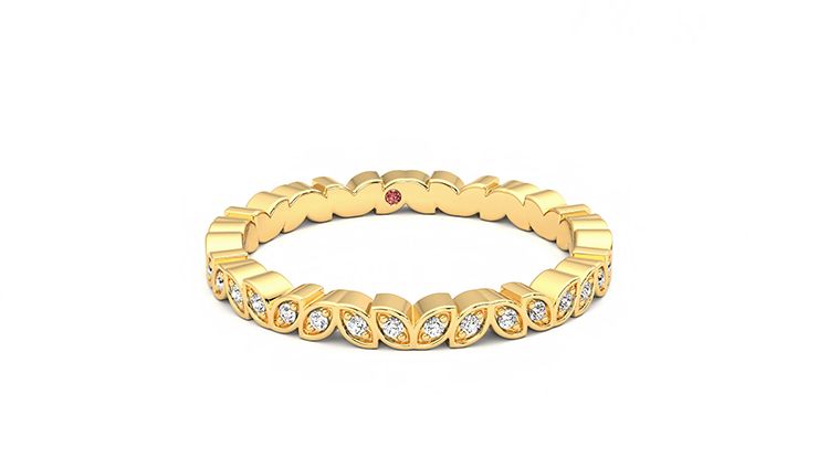 Taylor & Hart Anemone Wedding Ring 360 degree image 1