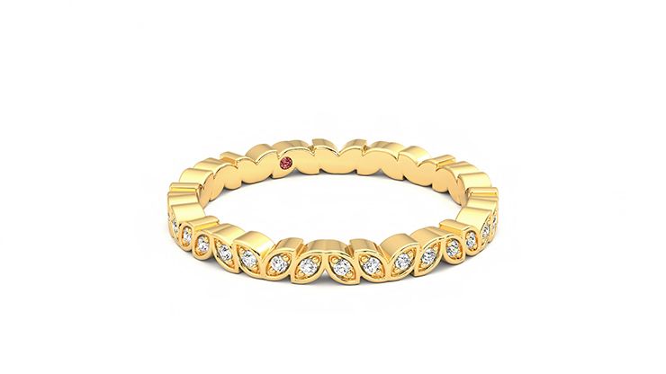 Taylor & Hart Anemone Wedding Ring 360 degree image 4