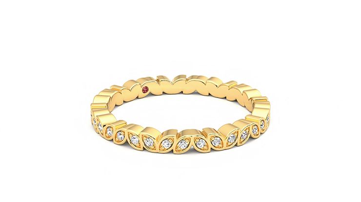Taylor & Hart Anemone Wedding Ring 360 degree image 5