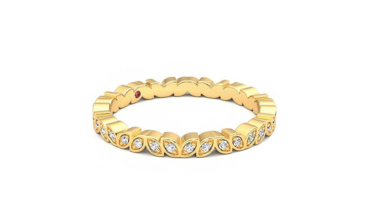 Taylor & Hart Anemone Wedding Ring 360 degree image 6