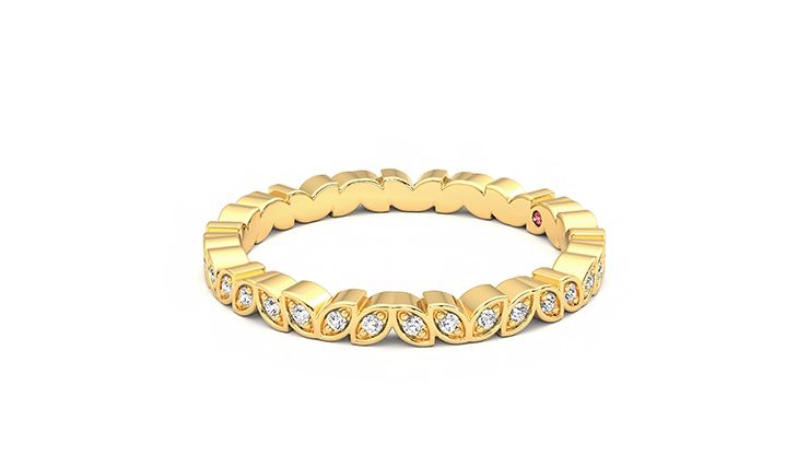 Taylor & Hart Anemone Wedding Ring 360 degree image 22