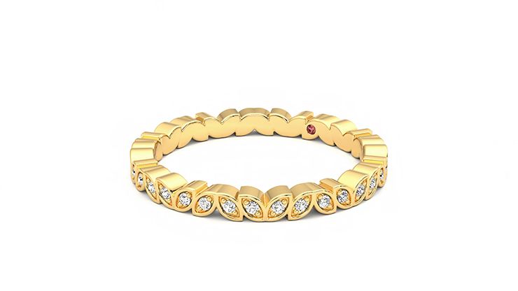 Taylor & Hart Anemone Wedding Ring 360 degree image 24