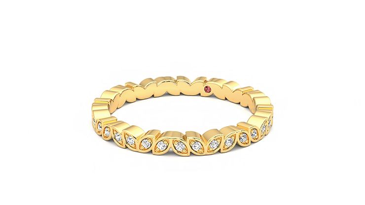 Taylor & Hart Anemone Wedding Ring 360 degree image 25
