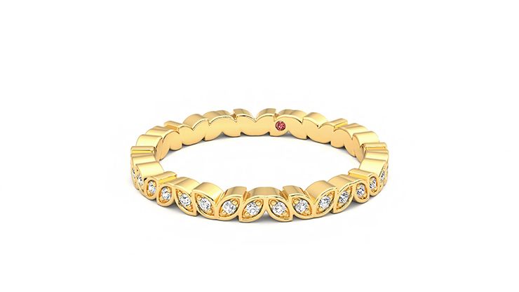 Taylor & Hart Anemone Wedding Ring 360 degree image 26