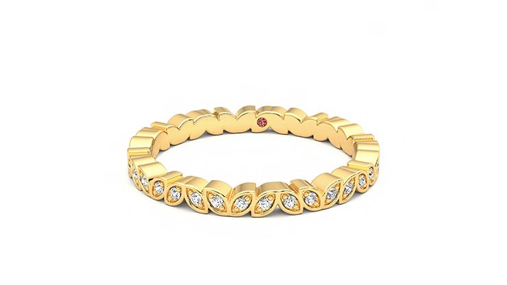 Taylor & Hart Anemone Wedding Ring 360 degree image 27