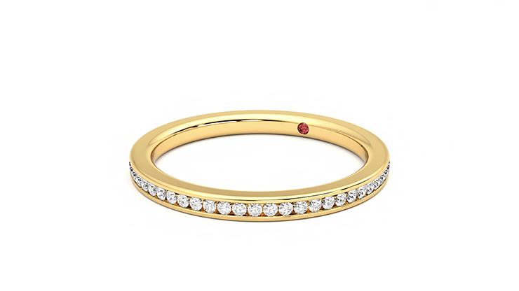 Yellow gold sale diamond wedding band