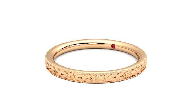 Taylor & Hart Calla Wedding Ring 360 degree image 25