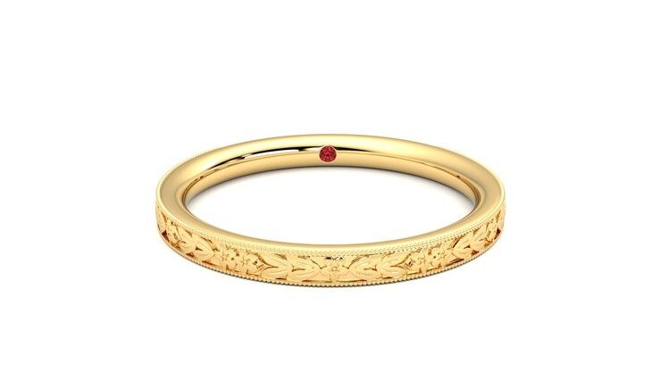 Taylor & Hart Calla Wedding Ring 360 degree image 1