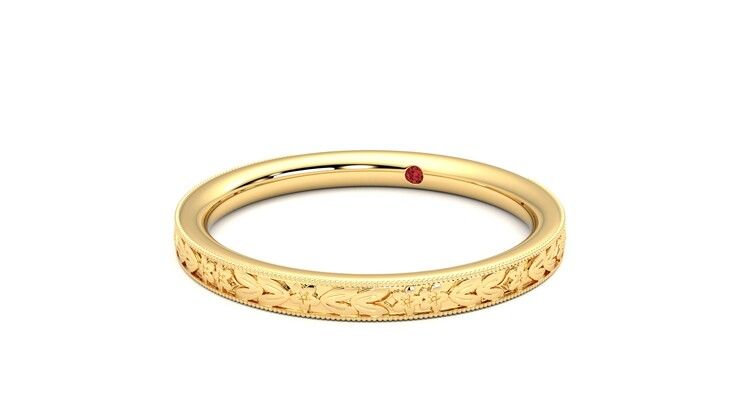 Taylor & Hart Calla Wedding Ring 360 degree image 26