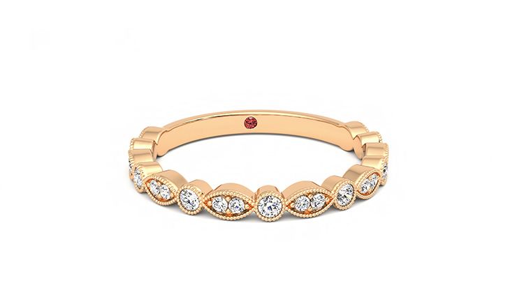 Taylor & Hart Dahlia Wedding Ring 360 degree image 2