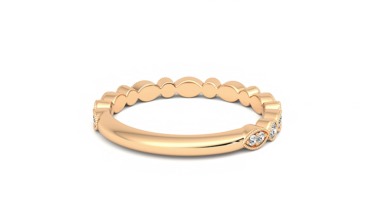 Dahlia, 18K Rose Gold pavé wedding ring