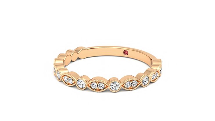 Taylor & Hart Dahlia Wedding Ring 360 degree image 25