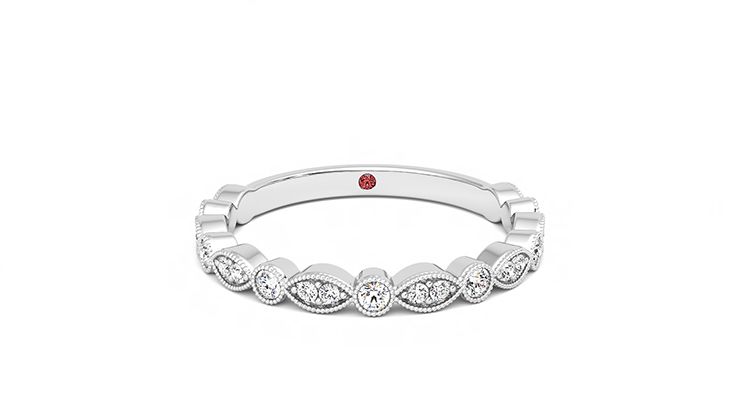 Taylor & Hart Dahlia Wedding Ring 360 degree image 1