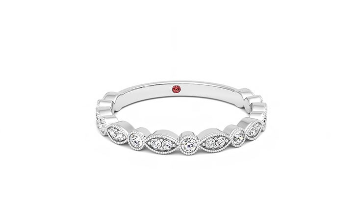Taylor & Hart Dahlia Wedding Ring 360 degree image 2