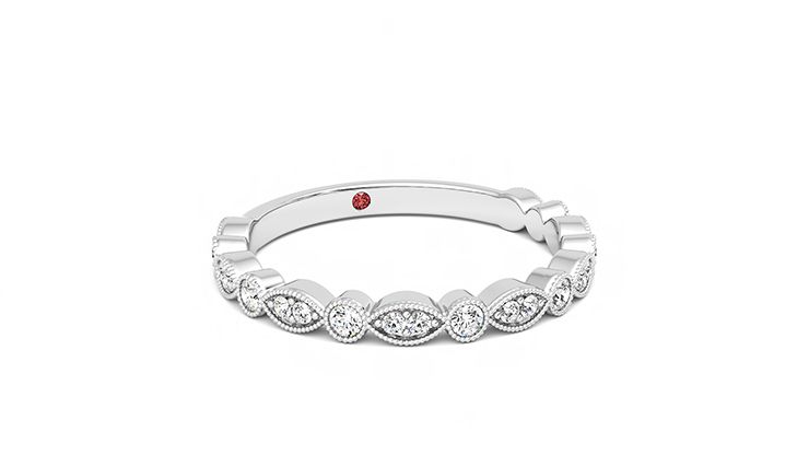 Taylor & Hart Dahlia Wedding Ring 360 degree image 4