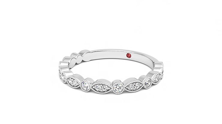 Taylor & Hart Dahlia Wedding Ring 360 degree image 25