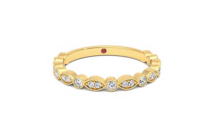 Taylor & Hart Dahlia Wedding Ring 360 degree image 2