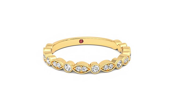 Taylor & Hart Dahlia Wedding Ring 360 degree image 3