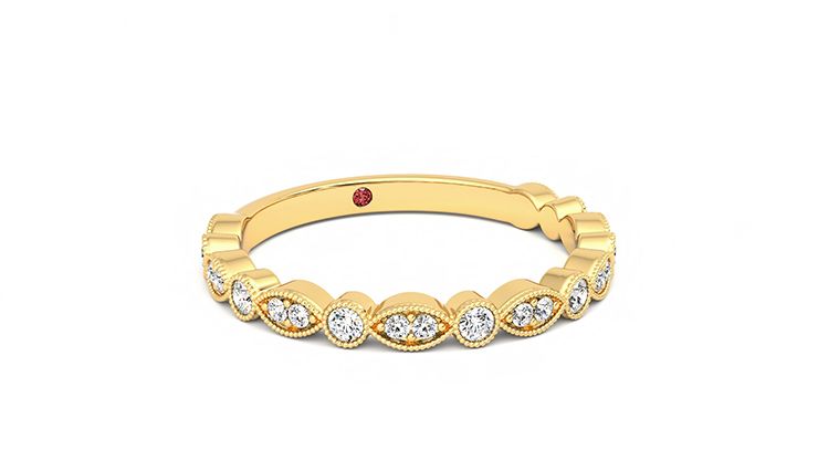 Taylor & Hart Dahlia Wedding Ring 360 degree image 4