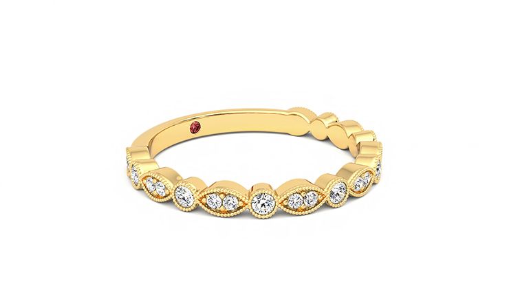 Taylor & Hart Dahlia Wedding Ring 360 degree image 6