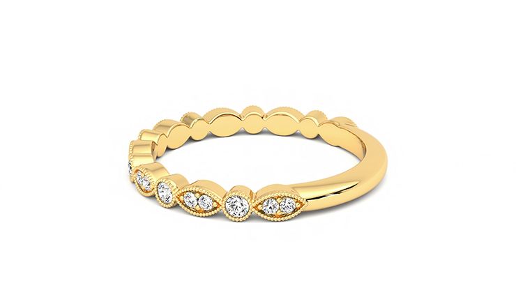 Taylor & Hart Dahlia Wedding Ring 360 degree image 19