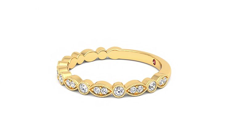 Taylor & Hart Dahlia Wedding Ring 360 degree image 22
