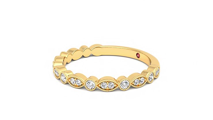 Taylor & Hart Dahlia Wedding Ring 360 degree image 23