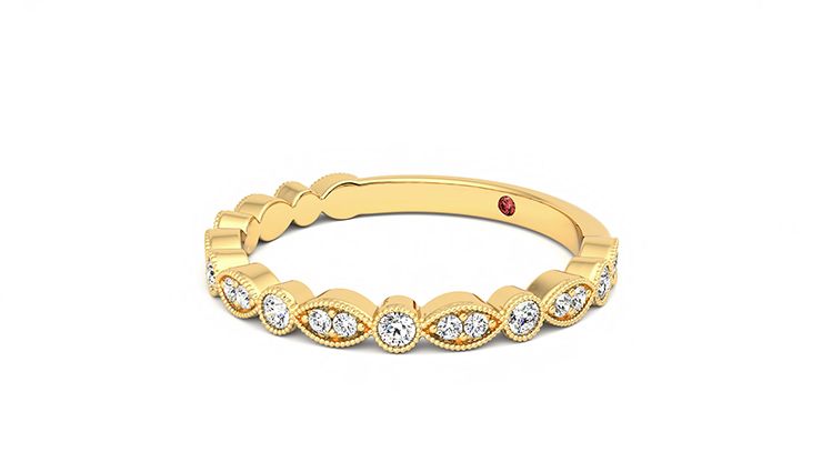 Taylor & Hart Dahlia Wedding Ring 360 degree image 24