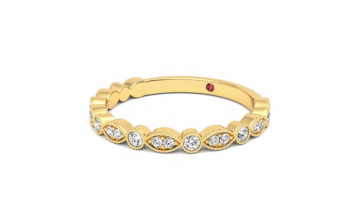Taylor & Hart Dahlia Wedding Ring 360 degree image 25