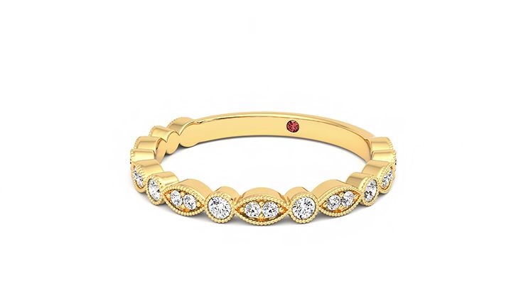 Taylor & Hart Dahlia Wedding Ring 360 degree image 26