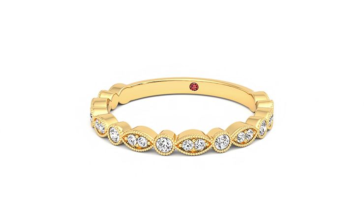 Taylor & Hart Dahlia Wedding Ring 360 degree image 27
