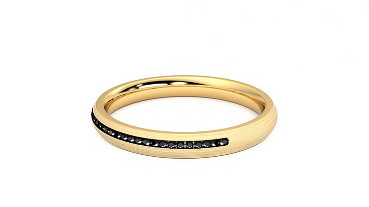 Mens white gold wedding bands with black on sale diamonds