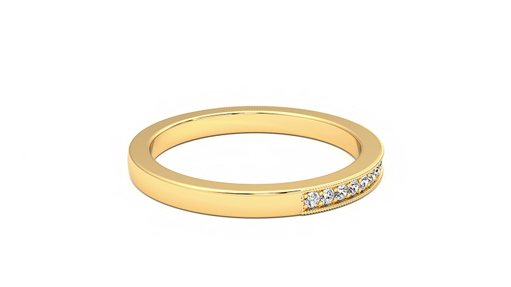 Carved Diamond Pattern Gold Finger Ring For Men