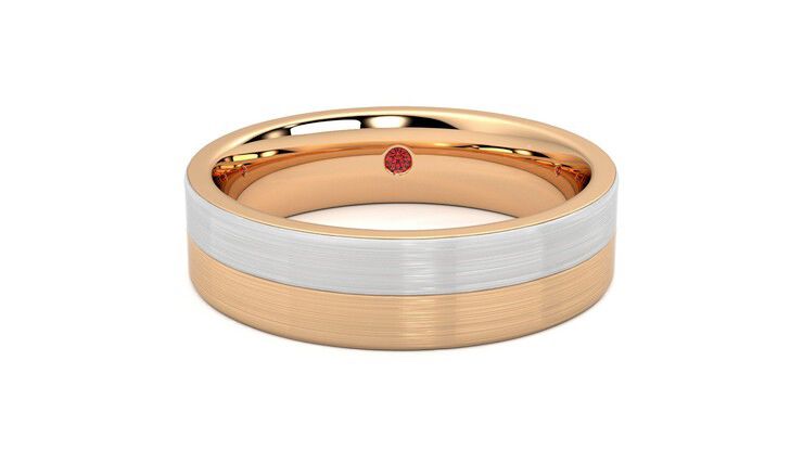 Taylor & Hart Hickory Wedding Ring 360 degree image 1