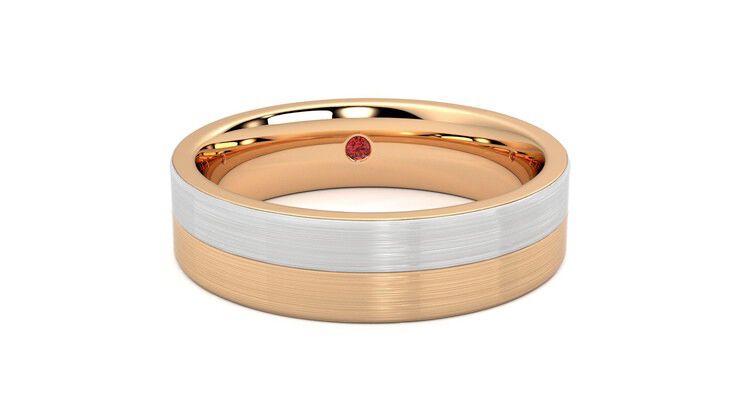 Taylor & Hart Hickory Wedding Ring 360 degree image 2
