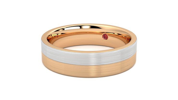 Taylor & Hart Hickory Wedding Ring 360 degree image 25