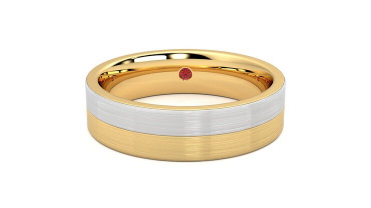 Taylor & Hart Hickory Wedding Ring 360 degree image 0