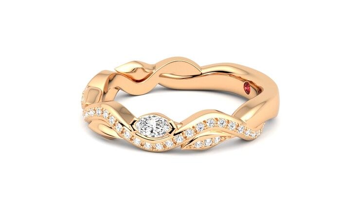 Taylor & Hart Lapelis Wedding Ring 360 degree image 22