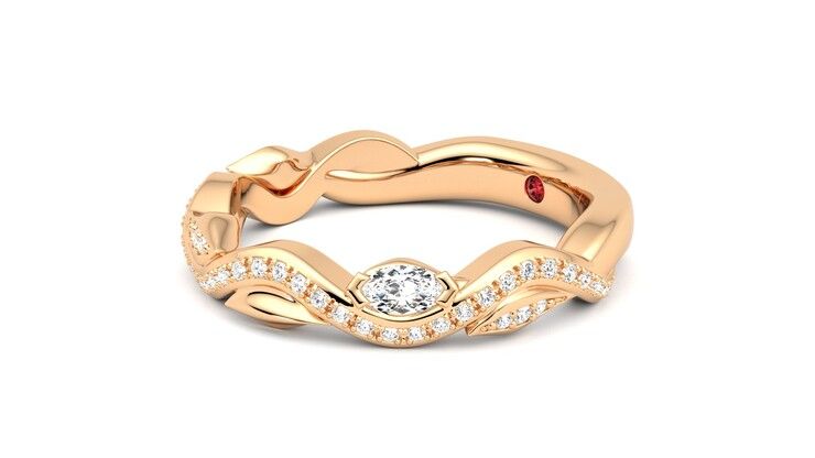 Taylor & Hart Lapelis Wedding Ring 360 degree image 23