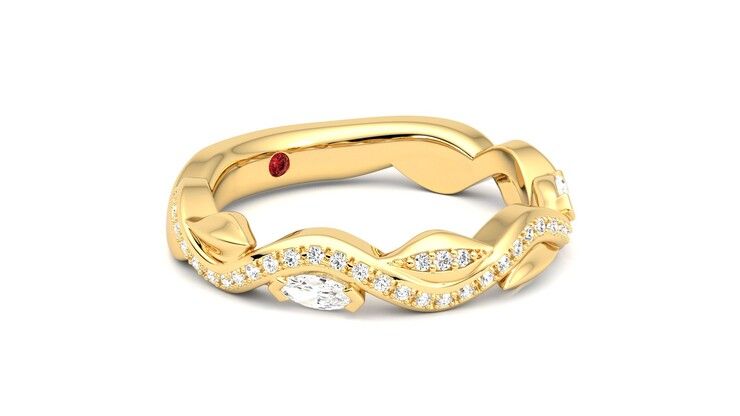 Taylor & Hart Lapelis Wedding Ring 360 degree image 6